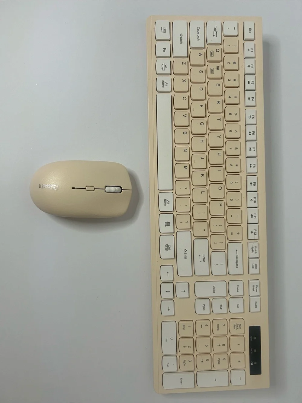 Wireless Beige Keyboard and Mouse Combo - Home Office